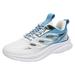 ZIZOCWA Fashion Lace-Up Sneakers for Women Women S Platform Comfortable Walking Running Sneakers with Arch Support Comfy Tennis Shoes Blue Size6.5