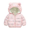 Cathalem Big Kid Coat Toddler Coats Lightweight Jacket for Kids Winter Warm Outwear Jacket Coat Bear Ears Cartoon Rabbit Dog Big Kids (Pink 3-4 Years)