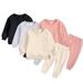 Esaierr 2PCS Kids Girls Boys Clothes Outfits for Toddler Baby Newborn Sweatshirt Tops +Jogger Pants Outfits Padded Winter Solid colour Clothes for 12M-7Y