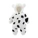 QIANGONG Baby Boys Bodysuits Cow Prints Baby Boys Bodysuits Hooded Long Sleeve Baby Boys Bodysuits Black 3-6 Months