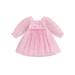 Karuedoo Butterfly Pattern Heart Print Mini Dress for Girls