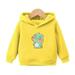 HAOTAGS Toddler Girls Boys Hooded Sweatshirts Printed Hoodies Coat for Kids Yellow Size 5-6 Years