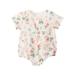 Ykohkofe Baby Boy Girl Floral Short Sleeve Romper Onesie Baby Boy Easter Outfit 18 Months Boy Romper 18 24 Months Fall Clothes for Baby Boy Chickpea Baby Clothes Baby Boy Short Sleeve Romper