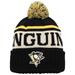 Men's American Needle Black/White Pittsburgh Penguins Pillow Line Cuffed Knit Hat with Pom