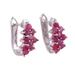Red Hyacinth,'Red Ruby and Sterling Silver Half Hoop Earrings from India'
