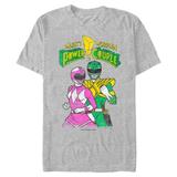 Men's Mad Engine Heather Gray Power Rangers Valentine's Day T-Shirt