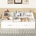 Twin to King Size Daybed Frame with Storage, Drawers, and Charging Design