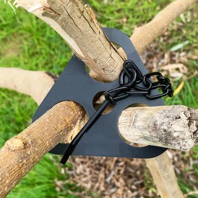 ColourTree Steel Camping Tripod Board - Turn Branches into Campfire Tripod Campfire Support Plate with Adjustable Chain