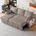 90" Pull out Sleeper Sofa L-Shaped Sectional Sofa, Convertible Sofa Bed with Chaise