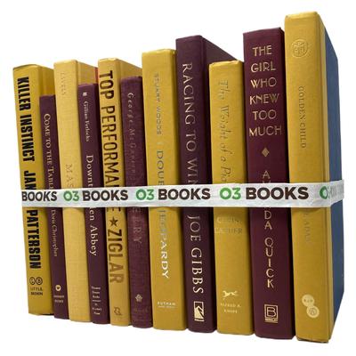 Rustic Charm Decorative Books Burgundy and Yellow - N/A