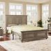 Traditional Style Wooden King Size Platform Bed, Headboard and Footboard with Decorative Fretwork