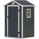 Billyoh - Kingston Apex Plastic Shed Light Grey With Floor - 4x3 Grey