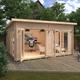 14'x14' Optima Log Cabin - 44mm Garden Log Cabins - Large Garden Cabin (Perfect Garden Office Or Studio) - 0% Finance - Buy Now Pay Later - Tiger She