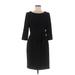 Tahari by ASL Casual Dress - Sheath: Black Solid Dresses - Women's Size 6