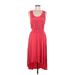 Girls from Savoy Casual Dress - High/Low Scoop Neck Sleeveless: Red Print Dresses - Women's Size Medium