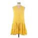 Nine West Casual Dress - DropWaist: Yellow Dresses - Women's Size Medium