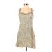 Zara Casual Dress - Mini: Yellow Floral Dresses - Women's Size Small