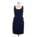 Club Monaco Casual Dress - Sheath Scoop Neck Sleeveless: Blue Solid Dresses - Women's Size 4