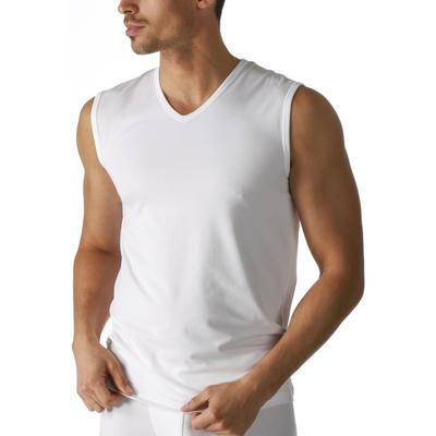 Achselhemd MEY "DRY COTTON", Herren, Gr. 4, N-Gr, weiß (1x weiß), Single Jersey, Obermaterial: 57% Baumwolle, 38% Polyester, 5% Elasthan, unifarben, klassisch, körpernah, V-Ausschnitt, ärmellos, Unterhemden, mit V-Ausschnitt, Topseller Image