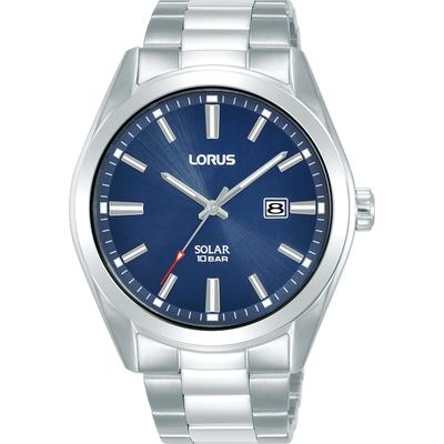 Solaruhr LORUS, silber (silberfarben, blau), Armbanduhren, Herren, Armbanduhr, Herrenuhr, Datum, Edelstahlarmband Image