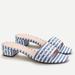 J. Crew Shoes | J.Crew Florence Block-Heel Striped Jewel Slide Mule | Color: Blue/White | Size: 7.5