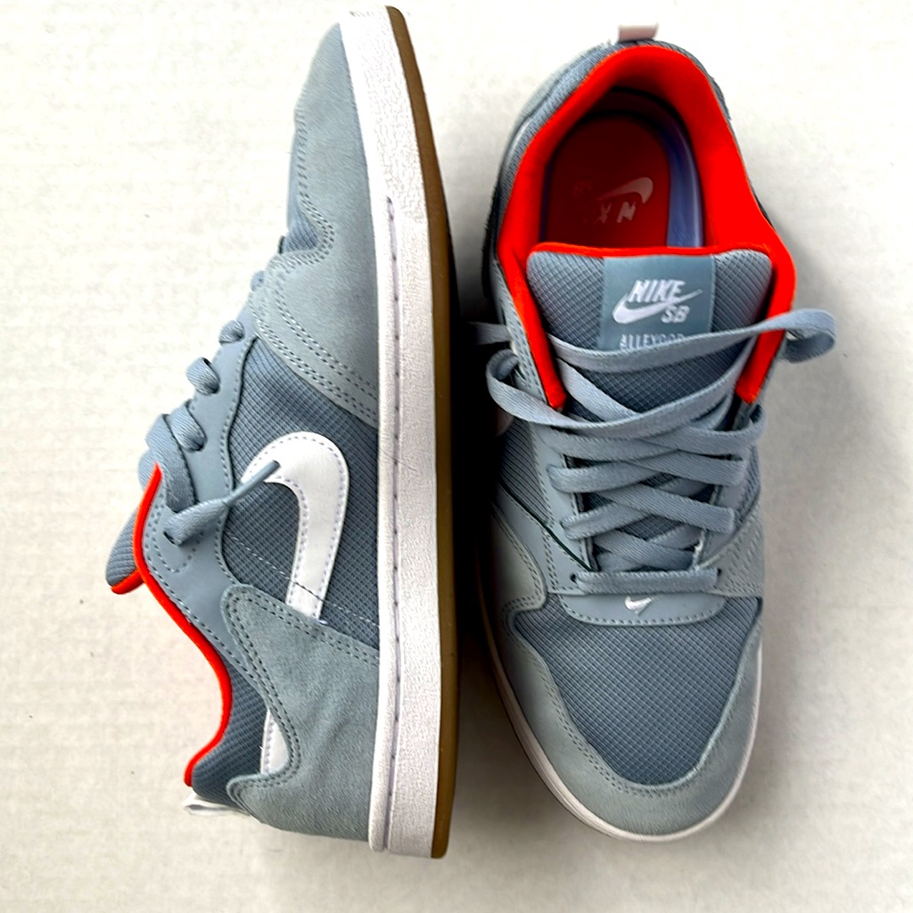 Nike Shoes | Euc Nike Sb Alleyoop Obsidian Mist/White Men Sz 8.5 Gym Tennis Skate Shoes | Color: Blue/Orange | Size: 8.5