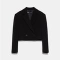 Zara Jackets & Coats | Nwt Zara Cropped Double Breasted Blazer | Color: Black | Size: M-L