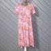 Lularoe Dresses | Lularoe Carly Pastel Pink Floral Short Sleeve Oversized Midi Dress | Color: Pink/Purple | Size: S