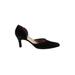 Salvatore Ferragamo Heels: Pumps Stiletto Cocktail Party Black Print Shoes - Women's Size 8 1/2 - Almond Toe