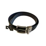 Coach Accessories | Coach Leather Reversible Belt Black And Navy With Silver Hardware Wide Size Os | Color: Black/Blue | Size: Os