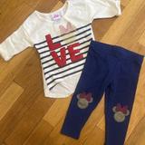 Disney Matching Sets | Disney Love Outfit, Baby Girl 12 M, Minnie Mouse Theme | Color: Red/White | Size: 12mb
