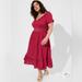 Torrid Dresses | Nwt Torrid Mid Poplin Sheerwaist Dress Cherries Jubilee Size 1 | Color: Purple/Red | Size: 1x