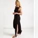 Free People Dresses | Free People Sabrina Maxi Dress Women's Black Sleeveless Open Back High Slit S | Color: Black/Red | Size: S