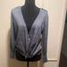 J. Crew Sweaters | J. Crew Thin Angled Wrap Zipped V-Neck Sweater. Merino Wool/Linen. Size Medium | Color: Blue | Size: M