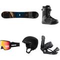 HEAD Unisex Snowboard Ausrüstung inkl. Helm & Brille: Rush Snowboard + Classic LYT BOA Snowboardboots + NX ONE Snowboard-Bindung + COMPACT Evo Helm + CONTEX Brille