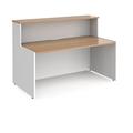 Altrincham Office Supplies Ltd WRD16-B Welcome Reception Desk – 1125 x 1662 x 890 mm, 25WL Cantilever Frame Desk, White w/Beech Tops | Office Furniture Equipment - Beech