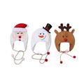 Christmas Party Hats,Santa Hat Adult Children's Hat Children's Brushed Cloth Long Rope Cartoon Snowman Elk Hat Christmas Hat Christmas Tree Hat Decoration Christmas dress up (Color : Snowman, Size :