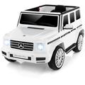 COSTWAY 12V Kids Electric Ride On Car, Mercedes Benz Licensed Ride-on Truck with Remote Control, Rocking Mode, Horn, Music, MP3 & LED Lights, 4 Motors Vehicle Toy for Boys Girls (White)