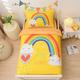 A Nice Night Bedding 4 Piece Cartoon Rainbow Toddler Bedding Set with Cloud Printed for Boys Girls Bed Comforter Sheet Set,Yellow