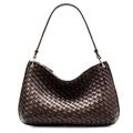 Woven Bag for Women, Small Tote Bag Hobo Bag Fashion Shoulder Bag PU Leather Handmade Woven Purses, Brown