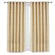 Prime Linens Jacquard Curtains Eyelet Ring Top Fully Lined Curtain + Free Tiebacks, Matching Cushions and Cushion Covers (90" x 90" - Pair, Beige)