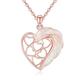 ADMETUS Opal Heart Necklace Sterling Silver Rose Gold Heart Necklace for Women Opal Jewellery Rose Gold Love Heart Pendant Jewellery Gifts for Women