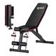 STBO Adjustable Folding Weight Bench,Foldable Incline Decline Workout Bench Sit Up Bench with Resistance Band,Multifunctional Bench Home Gym Equipment for Full Body Workout with Push Up Bars