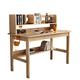 FELEA Computer Desk with Storage Shelves,Home Office Desk for Space Saving Modern Walnut Desk Solid Wood Writing Desk Student Desk