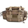 GGYCOB Sling Fishing Tackle Bag Outdoor Fishing Tackle Storage Pack Water-Resistant Fishing Waist Bag Cross Body Fly Fishing Sling Pack (brown)