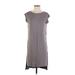 Eileen Fisher Casual Dress - Mini Crew Neck Short sleeves: Gray Print Dresses - Women's Size 2X-Small