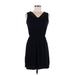 Sonoma Goods for Life Casual Dress - Fit & Flare V-Neck Sleeveless: Black Solid Dresses - Women's Size Medium
