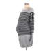 Seraphine Casual Dress - Shift High Neck Long sleeves: Gray Color Block Dresses - Women's Size 10 Maternity