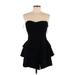 Guess Casual Dress - Mini Plunge Sleeveless: Black Print Dresses - Women's Size Large