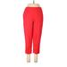 Lafayette 148 New York Khaki Pant: Red Solid Bottoms - Women's Size 6